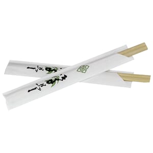 Chopstick bamboo 21cm, 30x100par (natural, white paper)