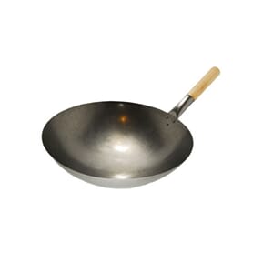 Wok 14", 36 cm, jern, rundt bunnen.