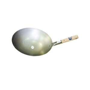 Wok 14", 36 cm, jern, flat bunn, kraftig modell