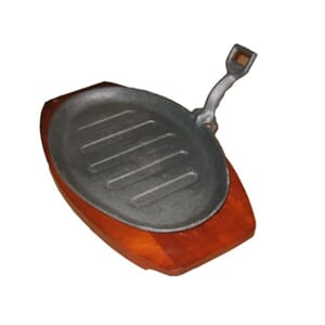 Metal ware sizzling plate oval L. stk, 28cm