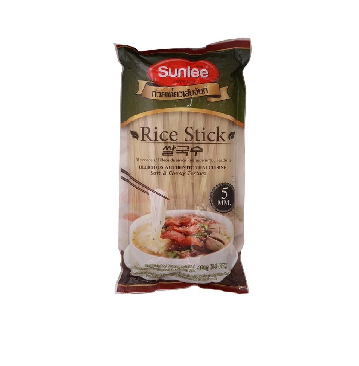 Sunlee Rice Rice Stick (Striaght) 5 mm, Sunlee, 400g x 30 - MANDARINEN